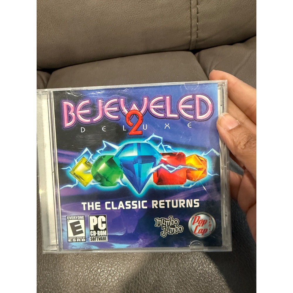 Bejeweled 2 Deluxe PC CD-ROM Puzzle Game PopCap MumboJumbo 2004 Classic Jewel
